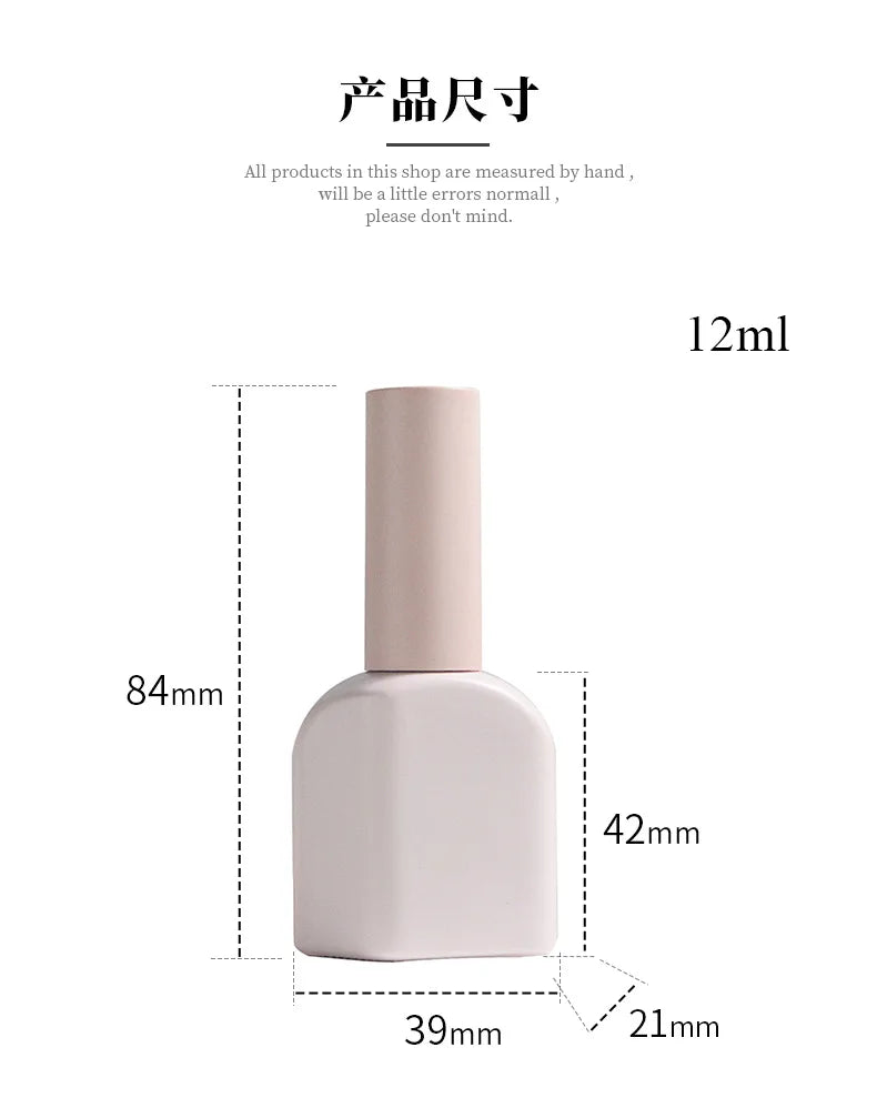 10/30/50pcs 12ml Empty Nail Polish Bottle Nail Polish Glue Bottle Container Pink Glass Nail Oil Bottles
